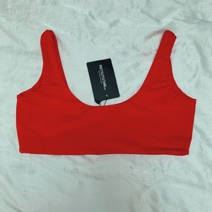 Red Mix & Match Square Neck Bikini Top
